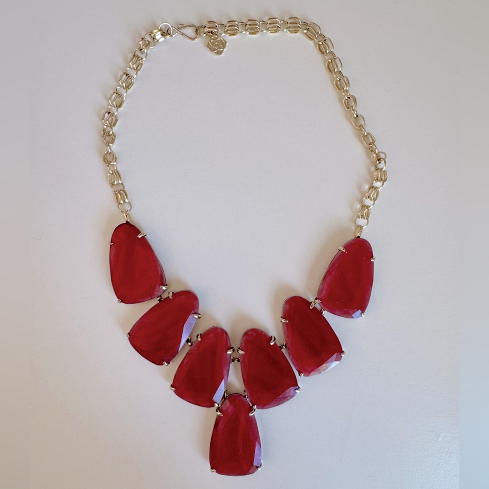 Kendra Scott Rare Maroon/Burgundy Harlow Statement Necklace